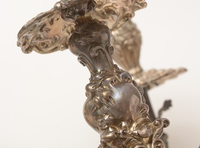 Lot 583 - A William IV silver five-branch candelabrum, by Paul Storr