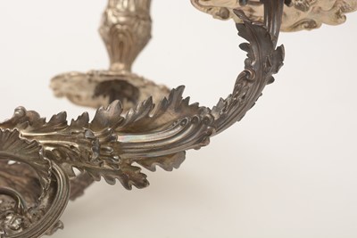 Lot 583 - A William IV silver five-branch candelabrum, by Paul Storr