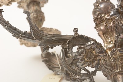 Lot 583 - A William IV silver five-branch candelabrum, by Paul Storr