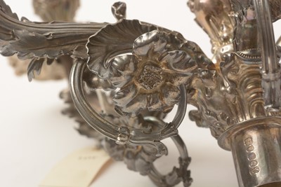 Lot 583 - A William IV silver five-branch candelabrum, by Paul Storr