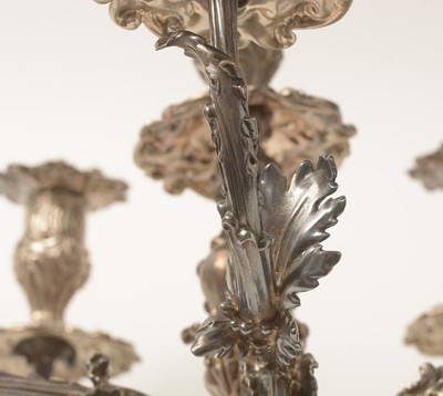 Lot 583 - A William IV silver five-branch candelabrum, by Paul Storr