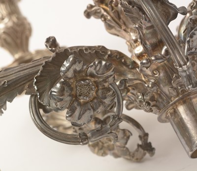Lot 583 - A William IV silver five-branch candelabrum, by Paul Storr