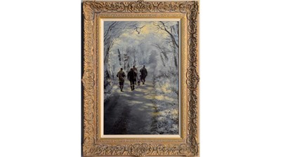Lot 1037 - Stephen Hawkins - A Winter Walk | oil