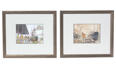 Lot 729 - Peter Knox - North Shields, and The Fish Quay | gouache