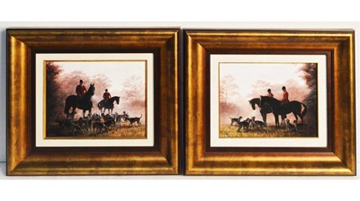 Lot 805 - Glyn Williams - The Dawn Meet and The Hounds | oil