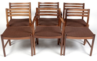 Lot 371 - A set of mid-Century rosewood dining chairs, probably Danish.