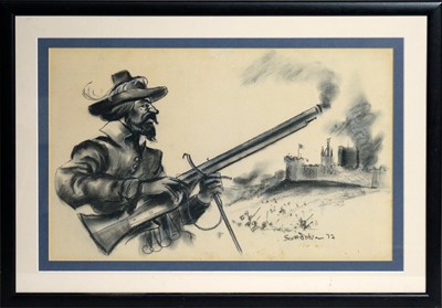 Lot 546 - Scott Dobson - The Cavalier | charcoal and chalk