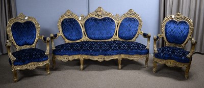Lot 36 - A ornate Italian style three-piece salon suite.
