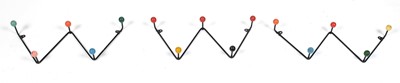 Lot 408 - Three sets of vintage Sputnik atomic coat hooks.