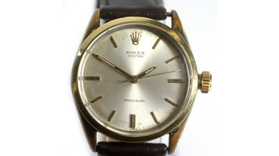 Lot 523 - Rolex Oyster Precision: a gilt steel cased wristwatch