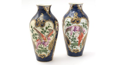 Lot 750 - Pair of French vases in Worcester style