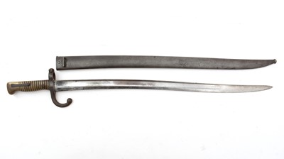 Lot 752 - A French 19th Century Chassepot rifle bayonet