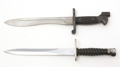 Lot 758 - A Spanish WWII bayonet and a Swiss SIG bayonet