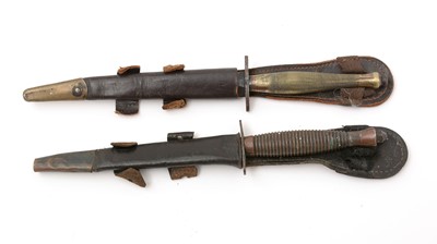 Lot 759 - An English 2nd Pattern Fairbairn-Sykes commando knife, and another