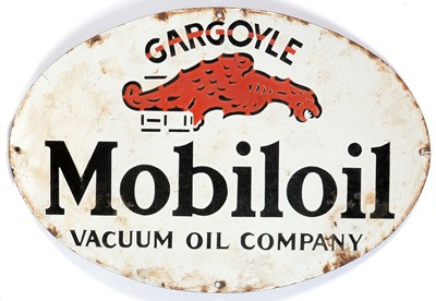 Lot 555 - Mobiloil enamel advertising sign