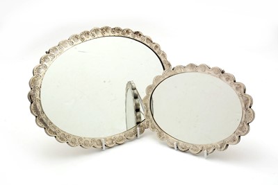 Lot 617 - Two 20th Century 900 standard Persian silver mirrors