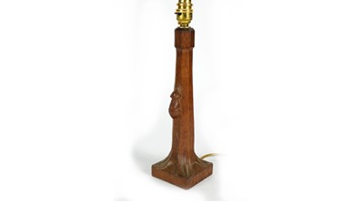 Lot 1260 - Robert ‘Mouseman’ Thompson, Kilburn: an oak table lamp