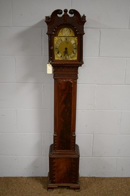 Lot 30 - An attractive mahogany grandmother clock.