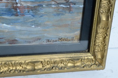 Lot 602 - John Edgar Mitchell - A Royal Procession by Barge Beneath Newcastle Tyne Bridge | watercolour