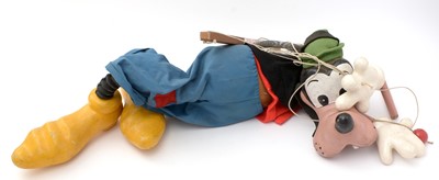 Lot 326 - A large carved and painted wooden Pelham Puppet of Goofy