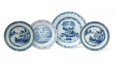 Lot 694 - Four delftware plates