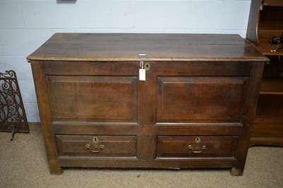 Lot 53 - An 18th Century oak mule chest.