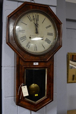 Lot 53 - An American rosewood drop dial wall clock
