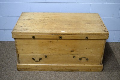 Lot 4 - A late Victorian stripped pine blanket box.