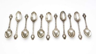 Lot 604 - A set of eleven Victorian silver spoons, by Francis Higgins II