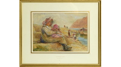 Lot 802 - Robert Jobling - On Whitby Sands | watercolour
