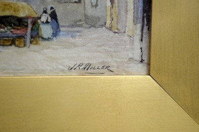 Lot 715 - J. R. Miller - Three 19th Century continental street views | watercolour