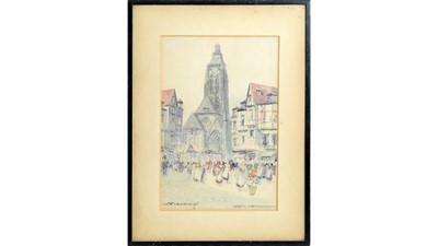 Lot 724 - Victor Noble Rainbird - Impression Oudenarde, Belgium | watercolour