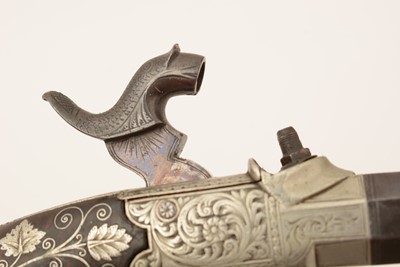 Lot 761 - A cased pair of 19th Century percussion pistols, by Smith