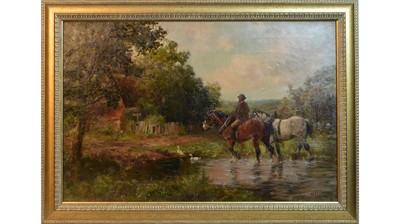 Lot 921 - John Falconar Slater - Crossing the Ford | oil
