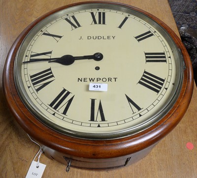 Lot 431 - J. Dudley, Newport: a late Victorian mahogany wall timepiece.
