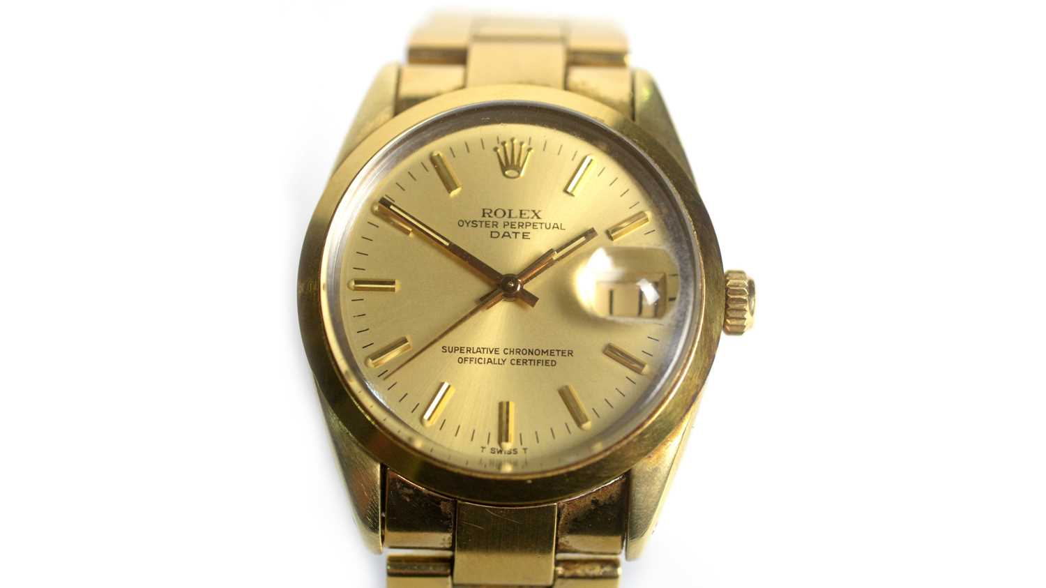 Lot 509 - Rolex Oyster Perpetual Date: a gold capped steel cased automatic wristwatch