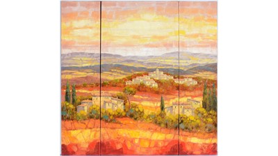Lot 799 - Jean-Claude Picard - Mediterranian Sunset Triptych | oil