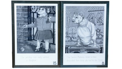 Lot 163 - Liz Atkin - Sardine Madonna, and The Pet Shop Man | pencil drawings