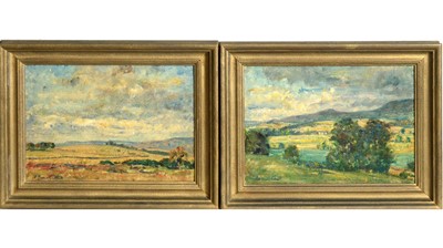 Lot 1001 - Reginald Grange Brundrit - "Brough Fells" and The Valley | oil