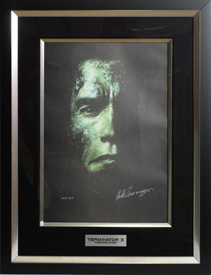 Lot 63 - Terminator 3 - Rise of the Machines: photographs signed by Arnold Schwarzenegger