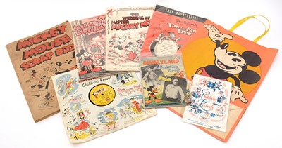 Lot 410 - Walt Disney Mickey Mouse paper and other ephemera.