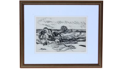 Lot 166 - Sir William MacTaggart - Bass Rock | charcoal