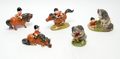 Lot 370 - Five Beswick Thelwell figures.