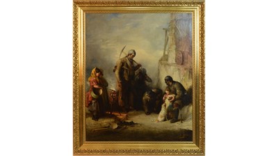 Lot 923 - Henry Perlee Parker - Pitmen at Play | oil