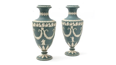Lot 702 - Pair Dudson sprigged vases