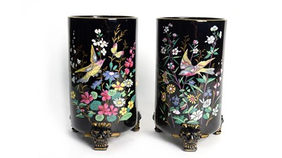 Lot 703 - Pair of Ridgway Jetware vases