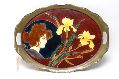 Lot 291 - An Art Nouveau style twin handled tea tray
