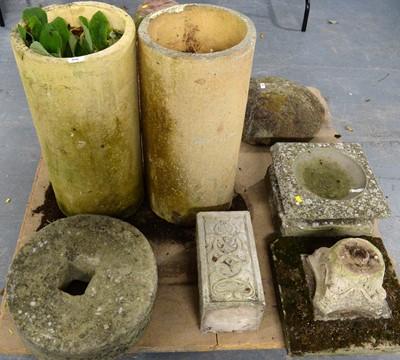 Lot 490 - Stone composite garden ornaments, various