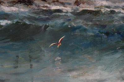 Lot 789 - Charles Rutherford - Crashing Waves and Rocks | oil