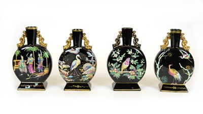 Lot 704 - Four Ridgway Jetware flasks